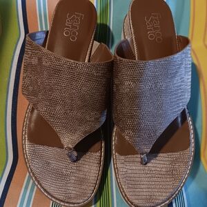 Franco Sarto Textured Tan Sandals